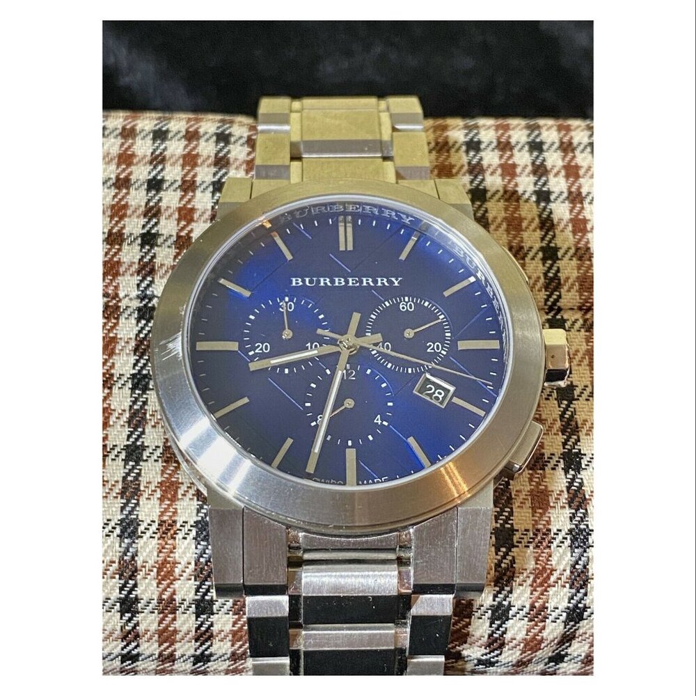 BURBERRY Chronograph Blue Dial Stainless Steel Men's Watch BU9363